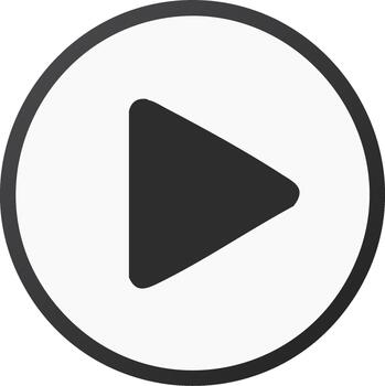 jugar botón icono redondo sencillo negro diseño para usuario interfaz elemento en blanco vector