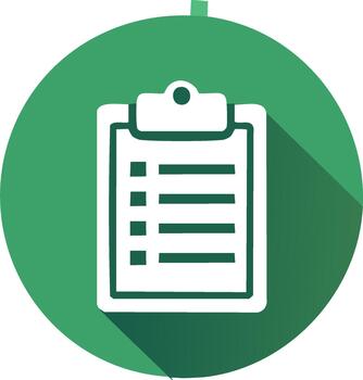 Lista de Verificación portapapeles icono redondo gráfico verde circulo tarea lista símbolo vector