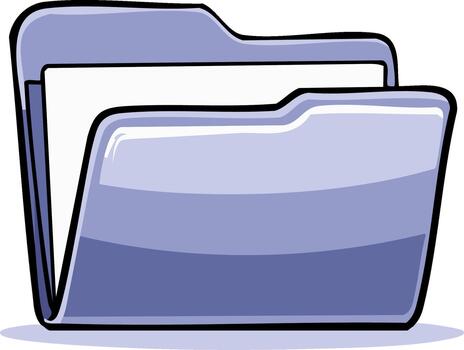 ilustración de un abierto carpeta con blanco papel adentro. carpeta icono. púrpura icono. organización. archivo gestión. datos almacenamiento vector