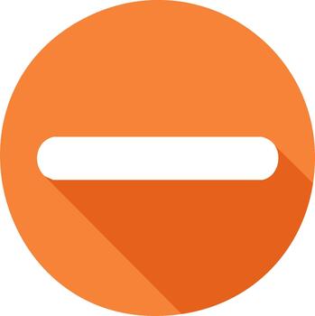 Orange Circle with Minus Sign Icon Symbol for Mathematical Operations and User Interface Elements vector