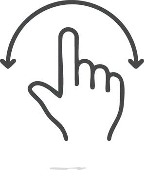 Hand Gesture Rotating Turn Icon for Touch Screen Interface vector