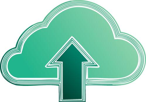 verde nube subir ilustración simbolizando datos transferir y archivo compartiendo vector