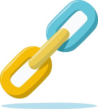 vinculado juntos dos vistoso cadena Enlaces representando conexión, seguridad, o irrompible cautiverio en un limpio, moderno diseño ideal para gráfico diseño vector