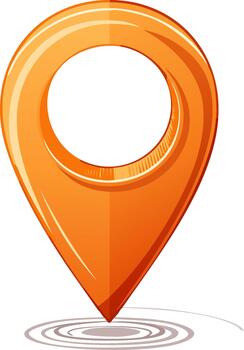 Orange Navigation Pin Location Pointer Mapping Positioning Marking Art vector
