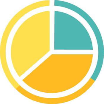 sencillo plano tarta gráfico ilustración para datos visualización en negocio y estadístico informes vector