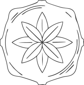 botánico flor diseño elemento en cuadrado marco dibujo. flor modelo dentro un geométrico forma marco contorno vector