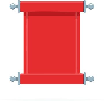 Red Scroll with Silver End Caps Mockup Template for Text Display or Important Messages vector