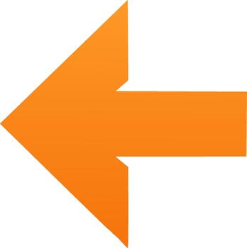 naranja flecha señalando izquierda dirección, navegación, y ui símbolo en blanco antecedentes vector