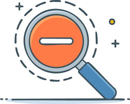 Magnifying Glass Zoom Out Illustration for Website Design Mobile Application vector
