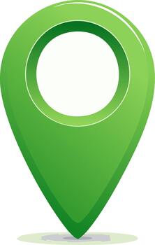 Green geolocation pin icon for maps or application interface design element for marking addresses vector