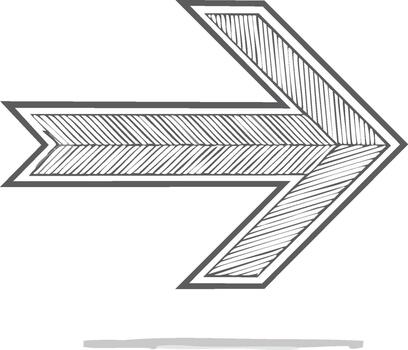 mano dibujado flecha puntero direccional gráfico ilustración línea Arte navegación concepto diseño bosquejo símbolo icono firmar vector