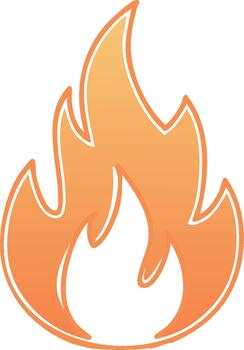 Abstract orange flame illustration with smooth gradient on a white background for designs vector