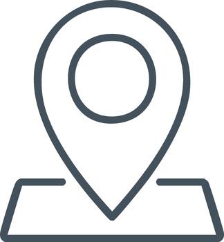 Location Pointer Icon on Map Simple Thin Line Style Graphic Navigation Symbol vector