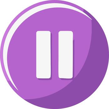 púrpura circular pausa botón con un suave sombra para medios de comunicación control, interfaz, o presentación gráficos vector