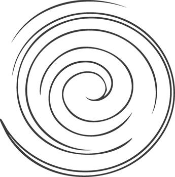 Elegant swirling vortex design with converging parallel lines, abstract circular swirl illustration, simple and artistic shape concept vector