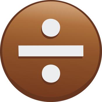 marrón matemático división firmar redondo botón icono lustroso diseño vector