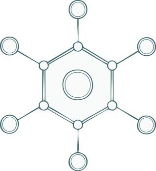 Abstract Hexagon Network with Circular Nodes Illustration for Scientific and Technological Visuals - Simple and Clean Graphic Design vector