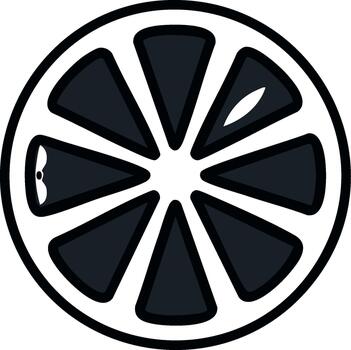 simplificado ilustración de agrios rebanada con negrita contorno en blanco antecedentes vector