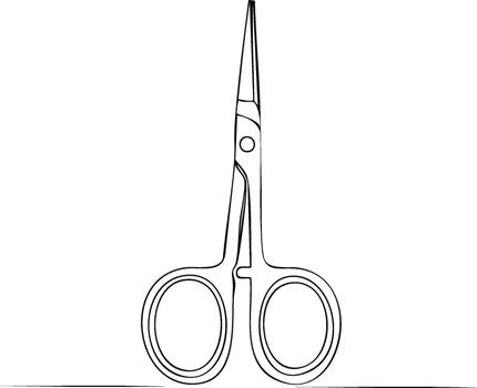 línea Arte ilustración de puntiagudo tijeras usado para varios propósitos en llanura antecedentes vector