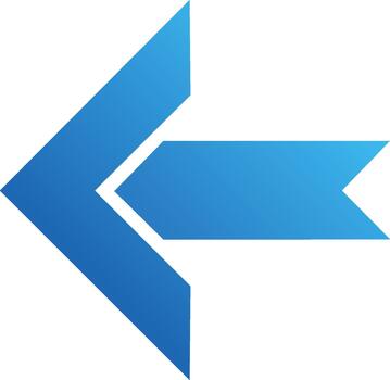 flecha icono señalando izquierda demostración dirección hacia atrás anterior navegación con azul color degradado para gráfico usuario interfaz vector