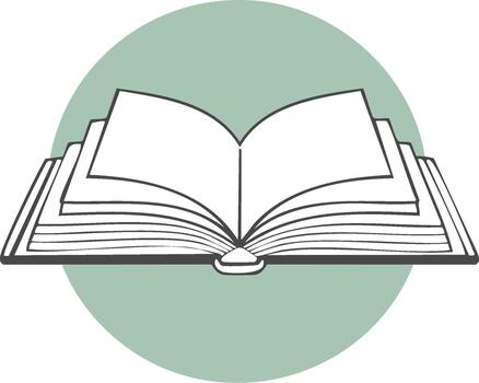 Open book with blank pages illustration, education and reading, symbol of knowledge and literature in elegant style vector