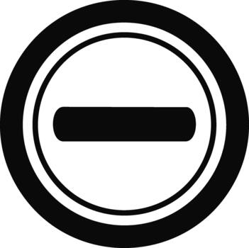 Negative Symbol Encased in a Double Circle for Graphic Design Elements vector