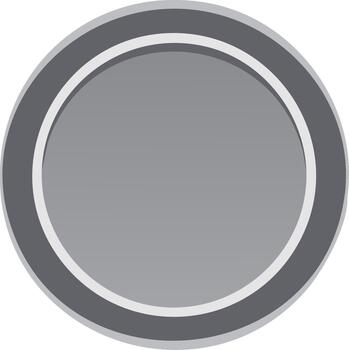 Gray circle shapes with concentric rings for button, badge, or emblem on a white background vector