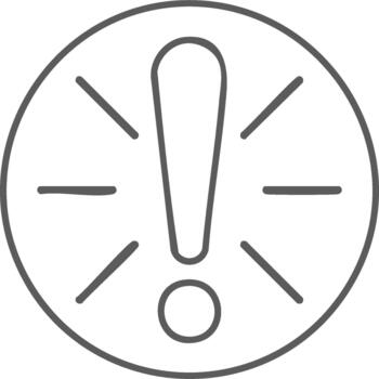 exclamación punto icono en circulo contorno alerta símbolo para atención advertencia señal notificación concepto vector