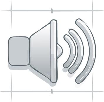 Speaker Icon Graphic with Sound Waves, Illustration for Audio Volume Control and Media Playback, Digital Art vector