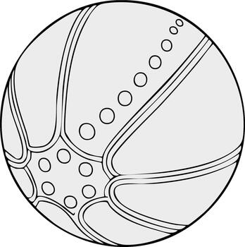 Modern Basketball Graphic Sporting Activity and Design Element in Light Grey Tones vector