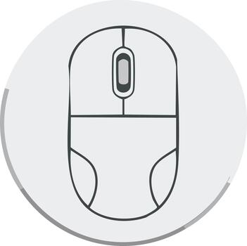 dibujado ratón icono en un circulo marco demostración computadora equipo y moderno tecnología vector