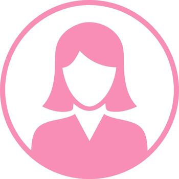 Woman's generic pink portrait profile inside a pink circle avatar for user interface applications or social networks usage vector