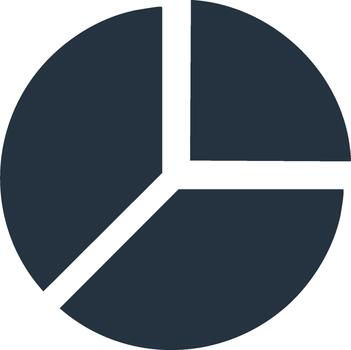 circulo dividido dentro cuarteles para datos análisis y estadístico presentaciones visualización icono firmar vector