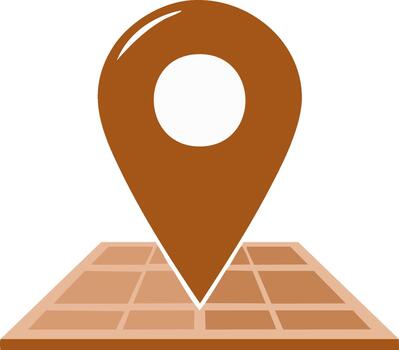 ubicación puntero marca en mapa plano ilustración demostración destino en cuadrícula vector