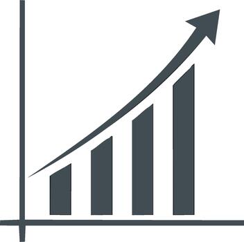 Ascending Bar Graph Illustrating Market Growth and Positive Trend with Arrow Displaying Business Analytics and Financial Increase vector