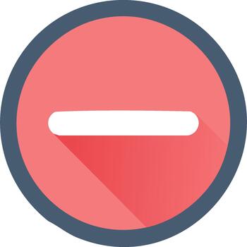 Red Circle with a Horizontal Line Conceptual Icon for Negative, Minus or Delete Operation vector