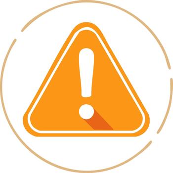 Warning Sign Orange Triangle with Exclamation Point Flat Design Icon Notification Alert Danger Attention Hazard Security Symbol vector