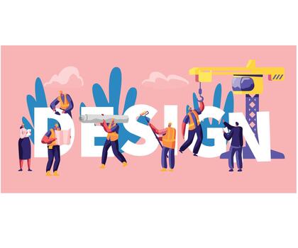Design with Workers Characters in Uniform vector