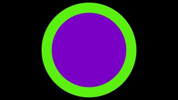 abstrakt cirkel övergångar stock animering i 4k upplösning terar en minimalistisk lila element på en svart bakgrund video
