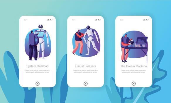 Artificial Intelligence Technology Mobile App Page vector