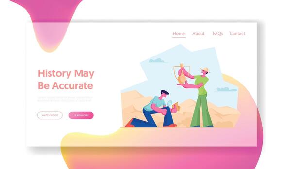 Archeologists Found Ancient Items, Scientists Working on Excavations Exploring Artifacts. Students Studying Prehistory Ages vector