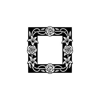 florido cuadrado marco con estilizado rosas y elegante arremolinándose vino elementos creando un decorativo frontera alrededor un reflexivo interior cuadrado vector