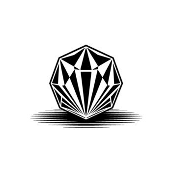 estilizado resumen geométrico diamante Arte con radiante horizontal líneas creando un sombra efecto vector