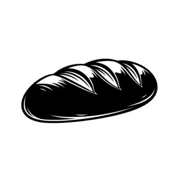 A bold illustration of a rustic loaf of bread with distinctive scored lines vector