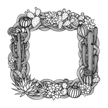 intrincado línea Arte cuadrado marco composición lleno vector