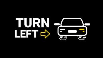 un' guida istruzione grafico con chiaro svolta a sinistra indicatori comunica direzione e sicurezza utilizzando grassetto icone e un' schietto moderno design linguaggio video