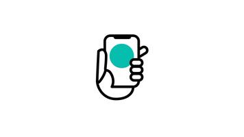 A hand holding a smartphone icon highlights communication and connectivity in a clean digital style, emphasizing modern interaction and everyday technology use video