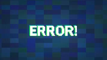 blå tonad digital fel skärm med pixel rutnät textur representerar systemet diagnostik, teknisk misslyckanden, och modern gränssnitt varning bilder. video