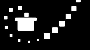 un' vorticoso pixel sentiero principale per un' Magia cappello suggerisce creatività e giocoso illusione mentre mantenimento un' semplice, moderno, e coinvolgente digitale estetico video