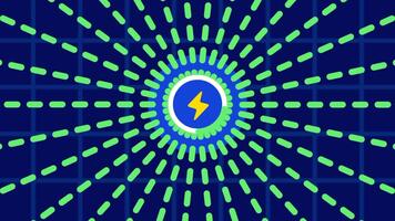 regalos propagación hacia el exterior radiante líneas desde un brillante central legumbres, capturar fuerte emisión patrones en expansión simétricamente mediante rodeando espacio video